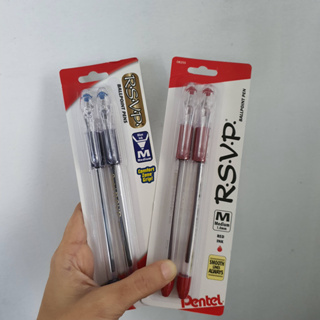 Pentel Rsvp Ballpoint Pen Black 1.0mm 2 Pack 