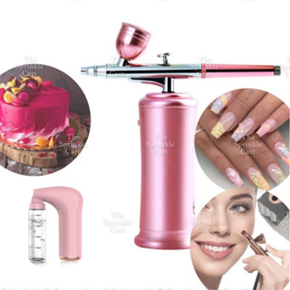 Mini Airbrush Kit, Handheld Cake Airbrush with Air Compressor, Rechargeable  Cordless Nail Airbrush Makeup Kit for Makeup, Cake Decor,Model  Coloring,Nail Art,Tattoo,Oxygen Facial Sprayer (Green)