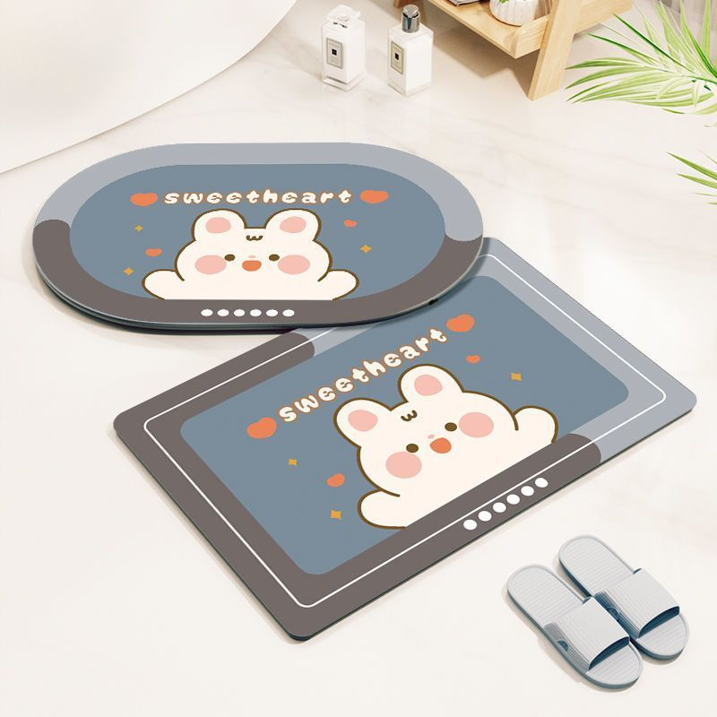 Absorbent Floor Mat Quick Drying Microfiber Bath Rugs NonSlip Easy to