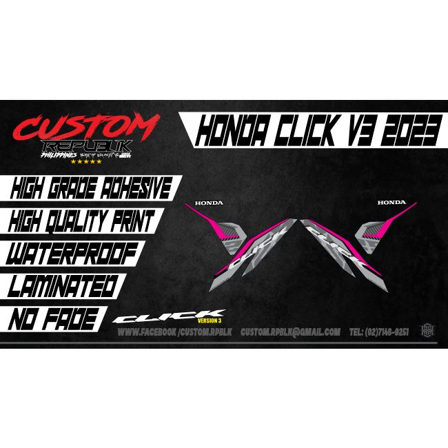 Honda Click V3 2023 Stock Decals Set | Shopee Philippines