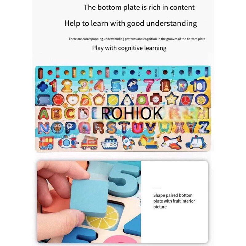 Numbers/ Letters/ Shapes Matching Boards Puzzle For Kids | Shopee ...