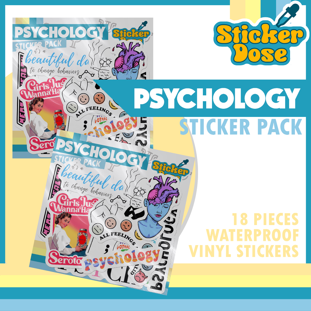 PSYCHOLOGY STICKER PACK-Waterproof Vinyl Stickers 18 pieces | Shopee