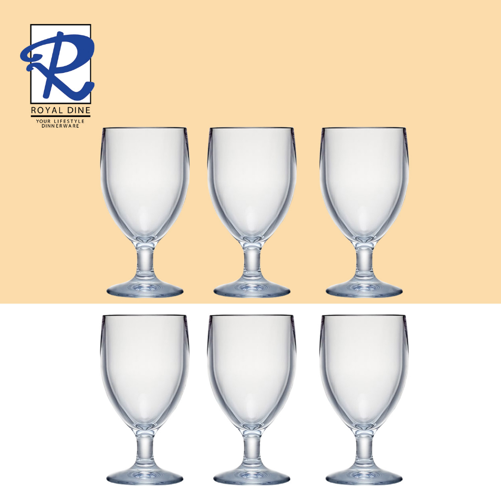 Royal Dine 6pc Svea Clear Glass Water Goblet Set 386ml IFGT294 Shopee