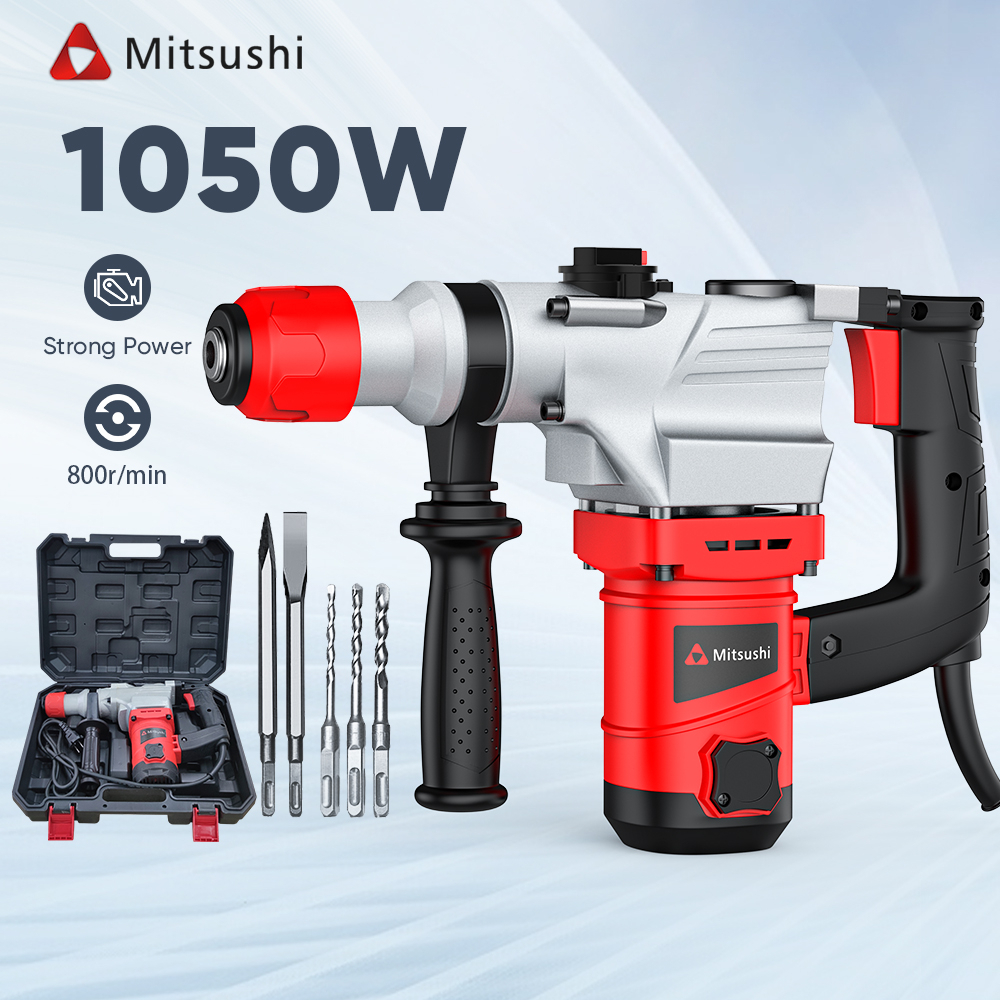 Free Drill Bits] Mitsushi 1050W Demolition Hammer Chipping Gun