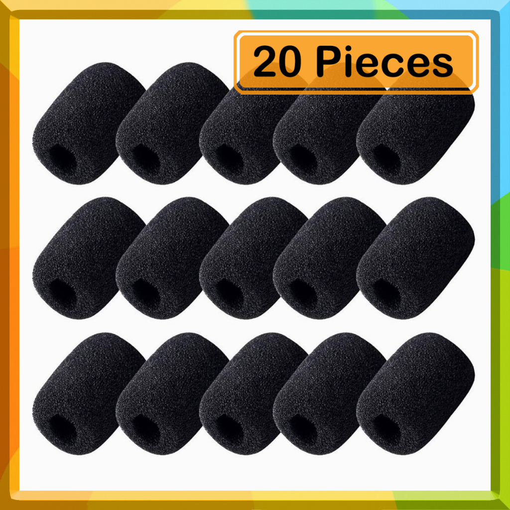 20 Pieces 30*8mm Lapel Microphone Windscreen, Mini Headset Windscreen, Mic Foam Covers Lavalier