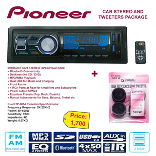 Pioneer Mvh-295bt Auto Radio Usb, Bluetooth, no CD, mp3