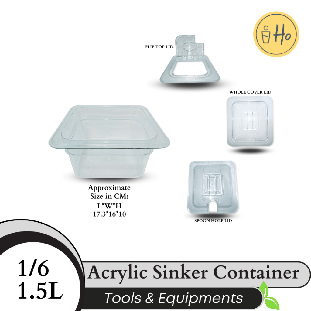 Acrylic Sinker Container 1/6 - 1/3 (1.5L - 2.2L) | Shopee Philippines