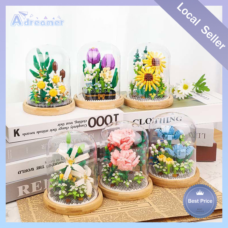 Building blocks Small Plastic flower bouquets potted plants succulent ...