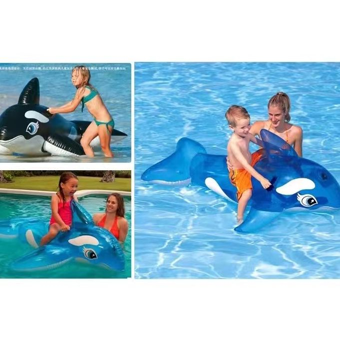 Water animal Inflatable mount Crocodile Blue whale Black whale floating ...