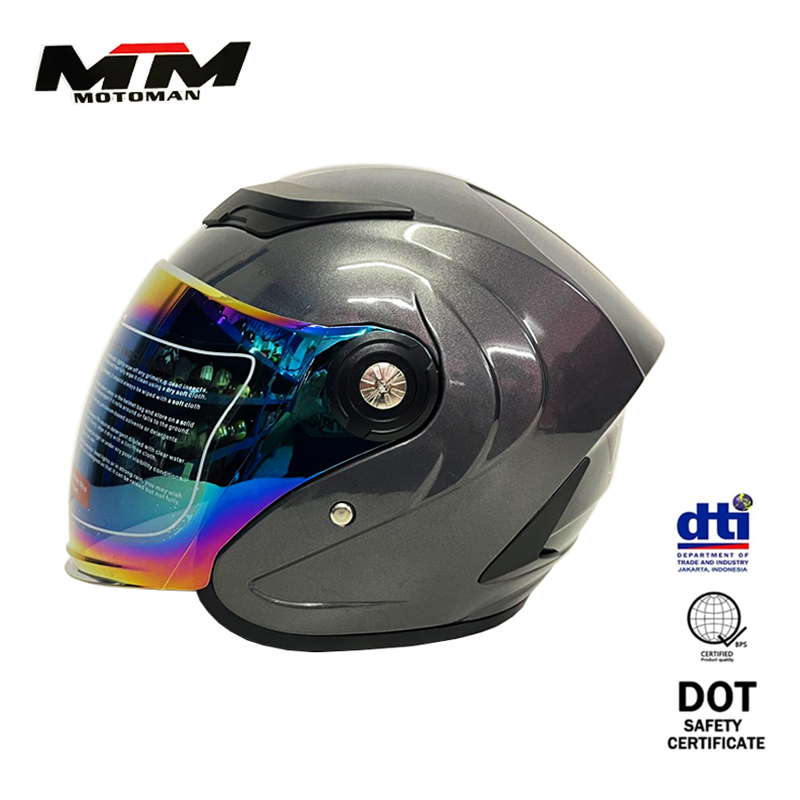 MTM MOTOMAN Motorcycle Half Face Helmet rainbow visor Helmets Motor