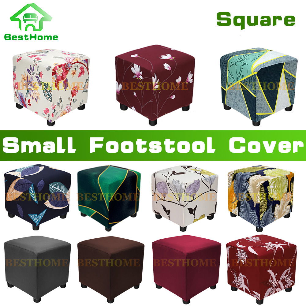 Small Footstool Cover Mini Stool Cover Square Ottoman Cover Storage Box