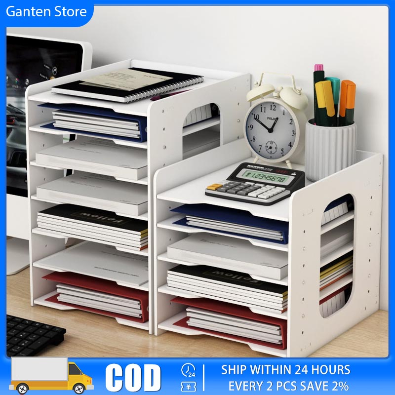 File Holder Storage Box A4 Paper Desktop Book Magazine Desk Shelf Home