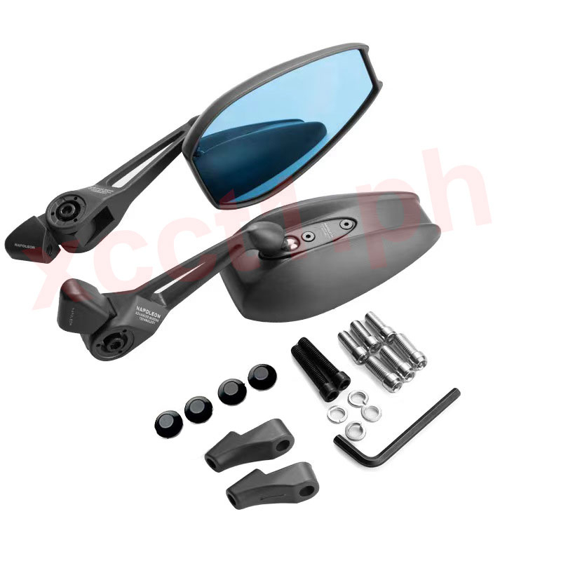 Universal motorcycle Side Mirror Full Adjustable Blue Lens set | Shopee ...