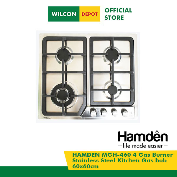 HAMDEN MGH460 4 Gas Burner Stainless Steel Kitchen Gas hob 60x60cm by
