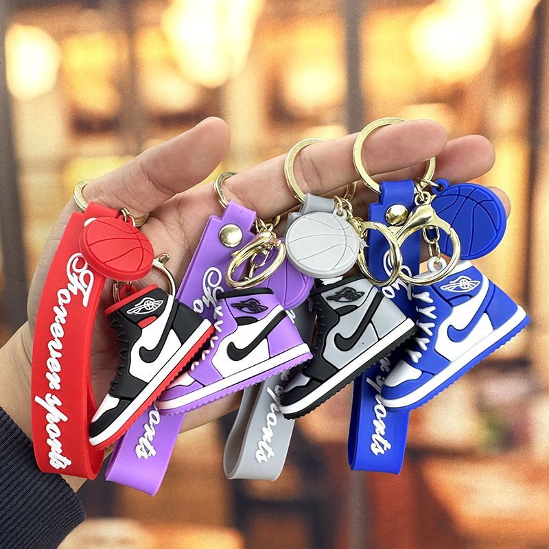 Male and female couples sneakers Aj Keychain Car Key Pendant three ...