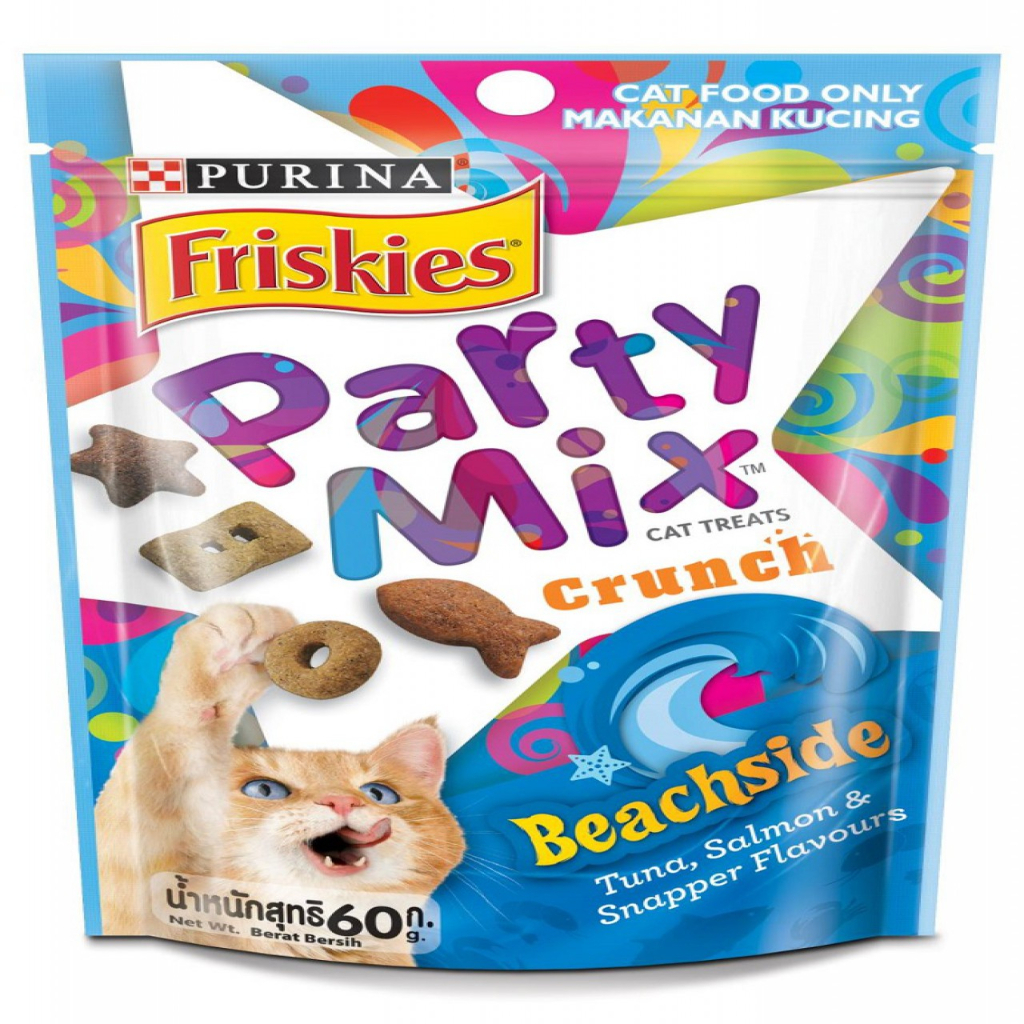 Friskies Party Mix Crunch Beachside Tuna, Salmon & Snapper Flavours Cat ...