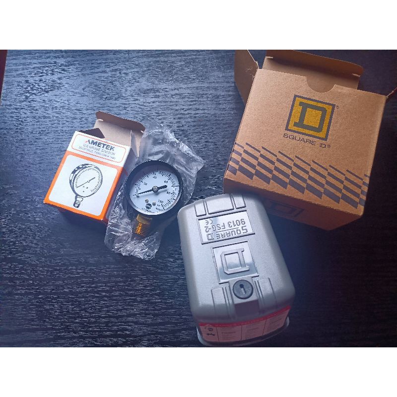 AMETEK pressure gauge SQUARE D pressure switch (SET) Shopee Philippines