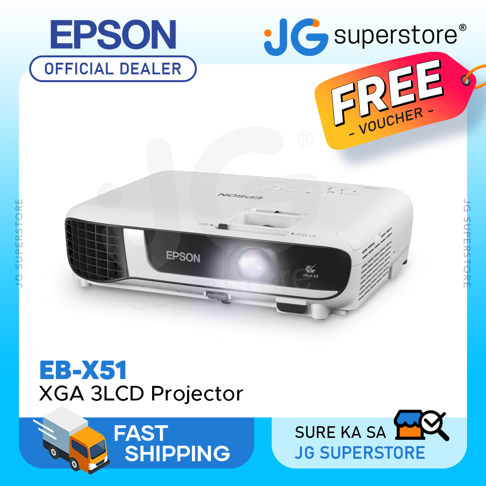 Epson EBX51 XGA 3LCD Wired / Wireless Projector with 1024 x 768 with 3800 Lumes and 12000 Hours