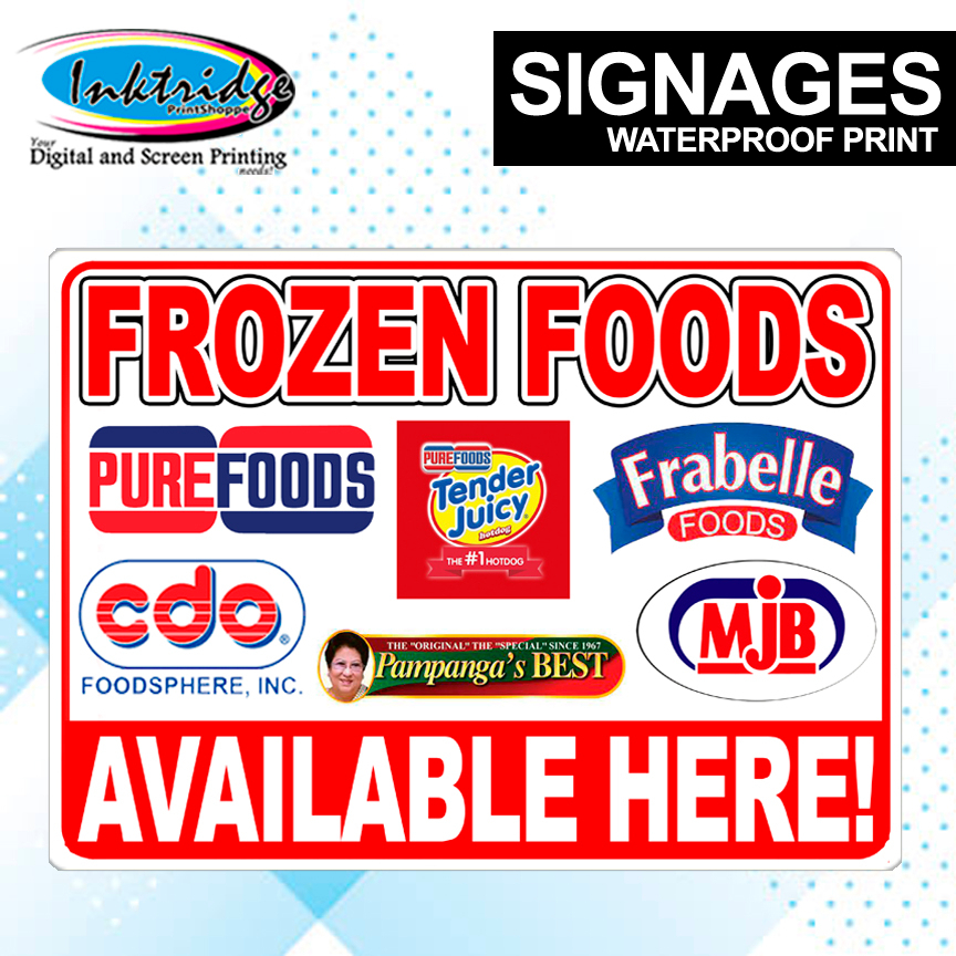 FROZEN FOODS Signages A4 ( 8" X 11" inches ) Waterproof Print