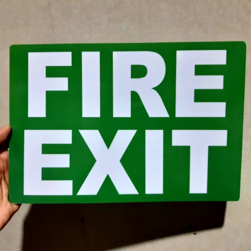 FIRE EXIT 2 COLORS TO CHOOSE SIGN PVC TYPE WATERPROOF AND NON-FADING ...