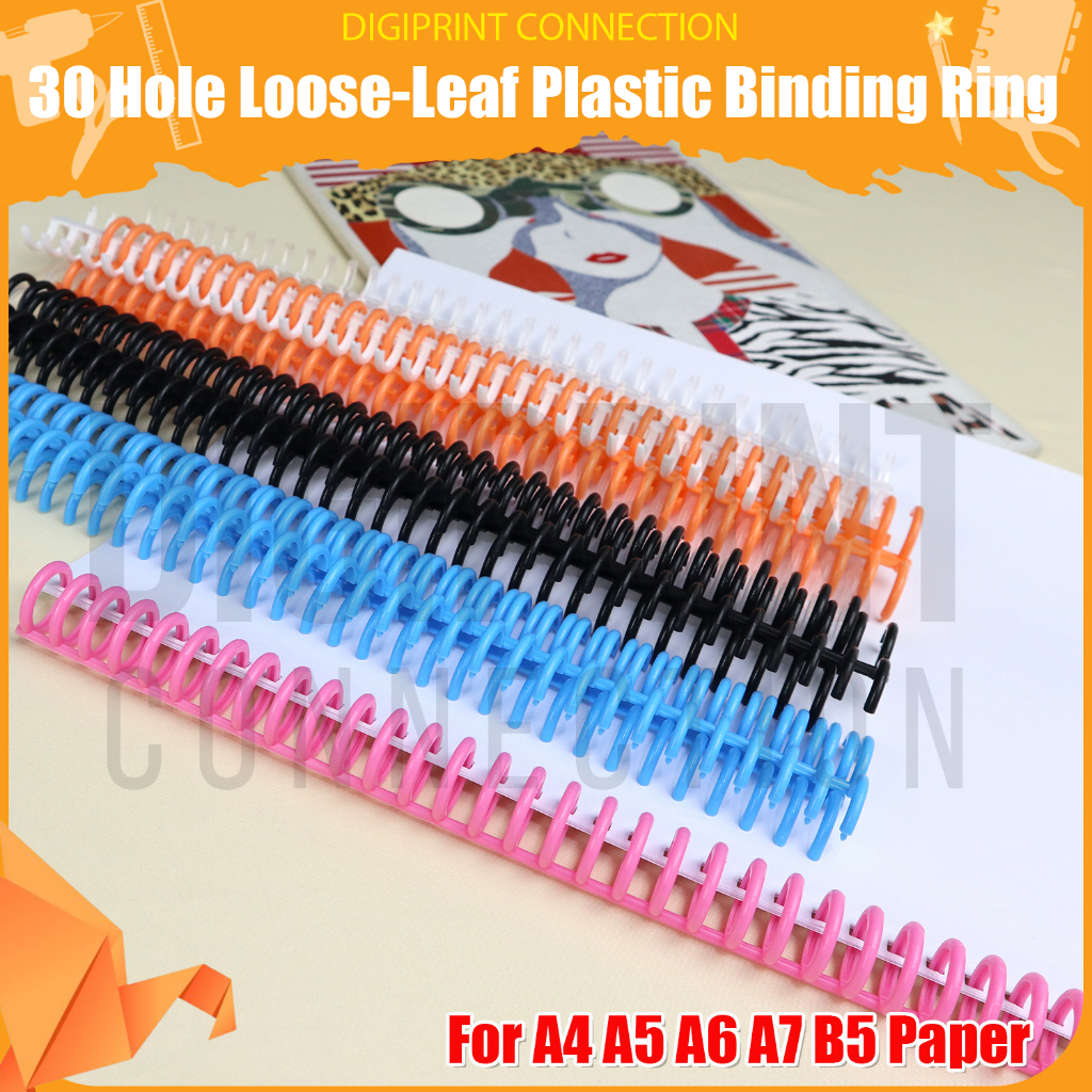 5pcs Holes LooseLeaf Plastic Binding Ring DIY Notebook Binding Spiral