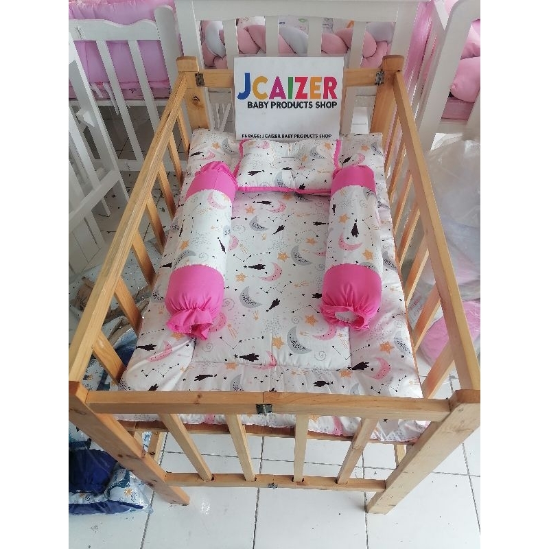 Wooden Crib w/ Comforter Set | Shopee Philippines