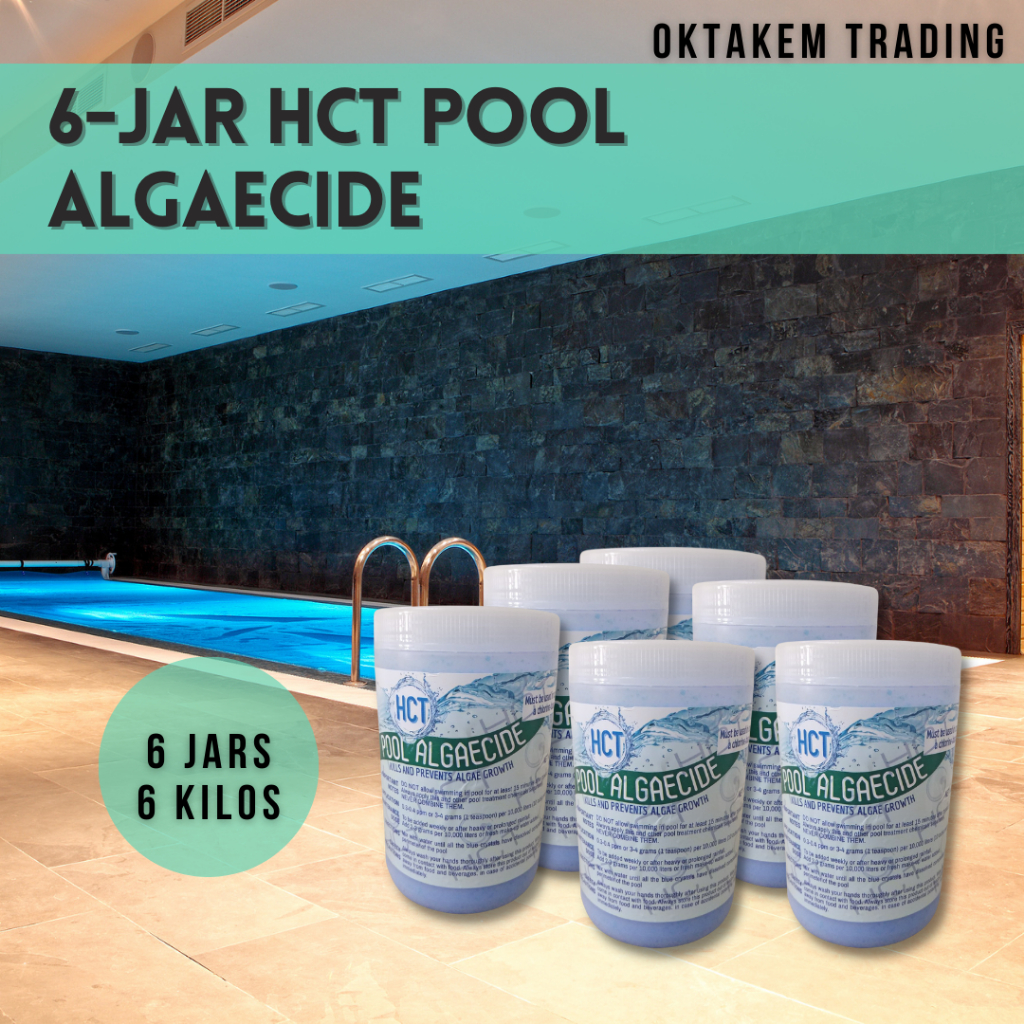 6JAR Pool Algaecide HCT Algae Prevention Anti Algae for Swimming Pools