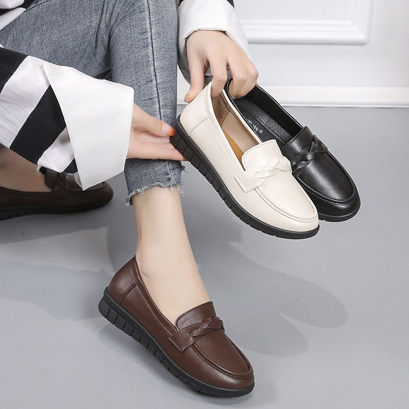 2023 new small leather shoes British style soft bottom flat single ...