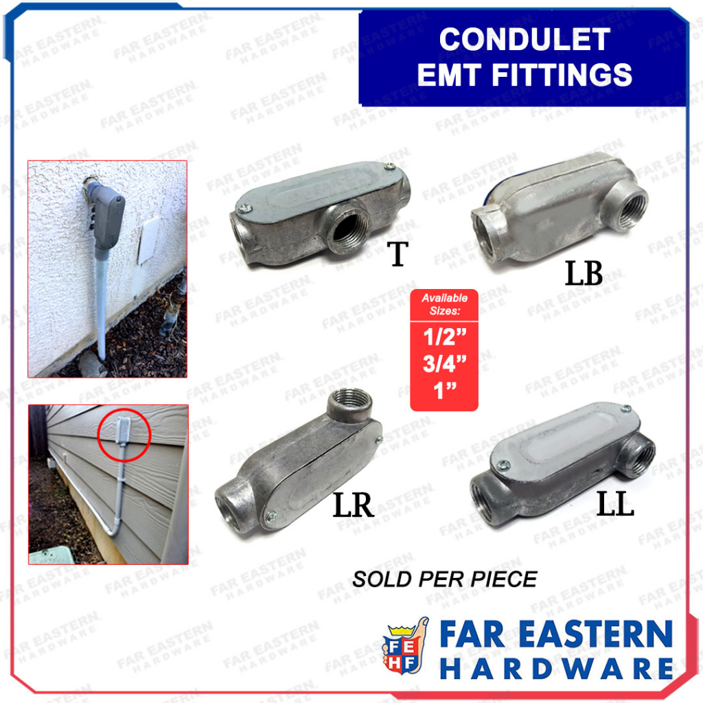 EMT Condulet Electrical Pipe Conduit Fittings LB | LL | LR | T 1/2" 3/4 ...