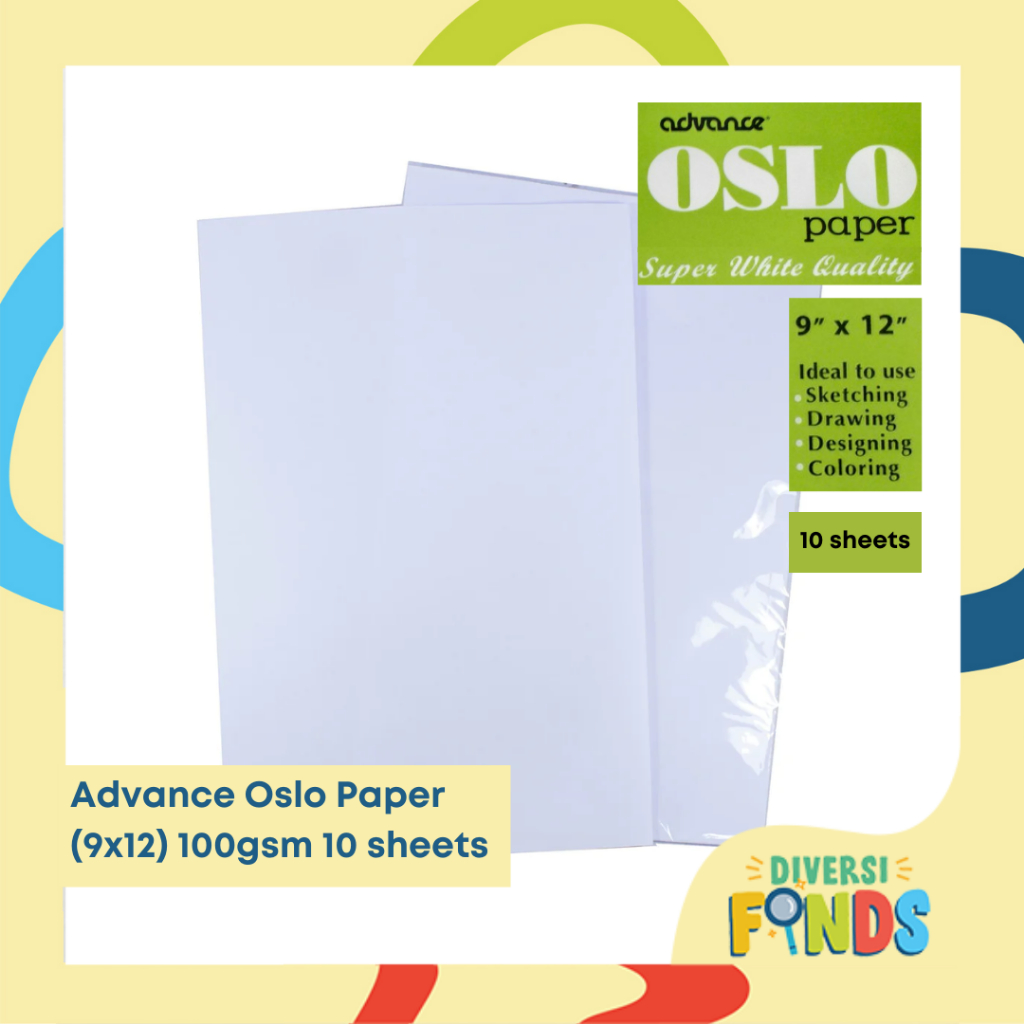 1pack (10 sheets) Advance Oslo Paper 9x12 inches 100gsm thickness ...