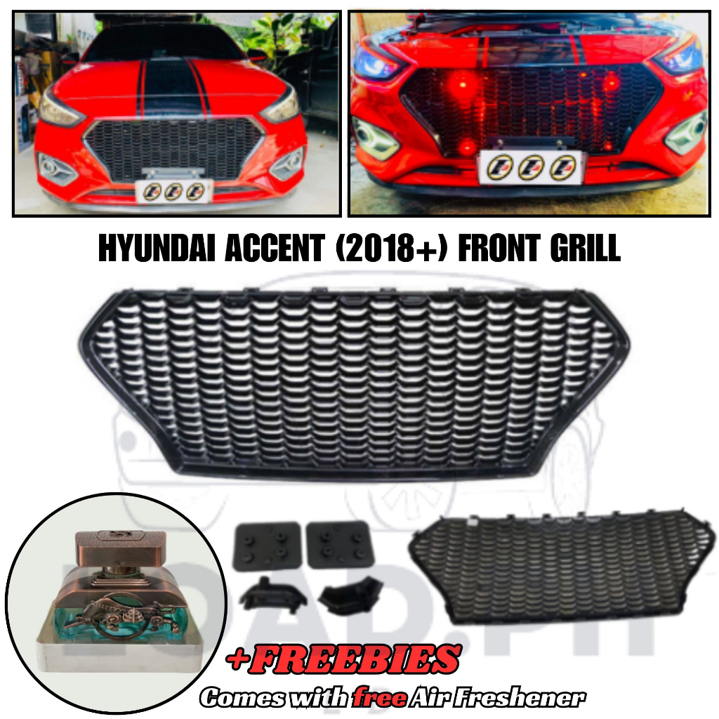 LD 2018 2019 2020 2021 2022 2023 HYUNDAI ACCENT GLOSSY BLACK Car Front ...