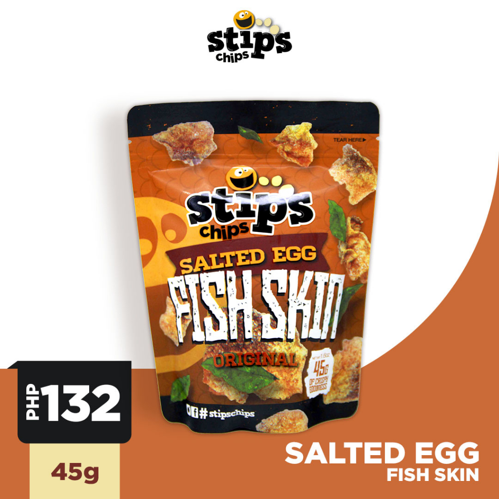 Stips Salted Egg Original Salmon Fish Skin Chips 45g Shopee Philippines