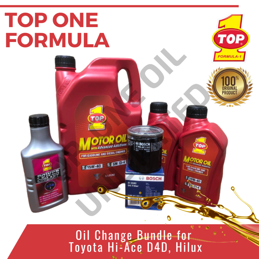 Top 1 Oil Change Bundle for Toyota HiAce D4D, Hilux 7 LITER Shopee