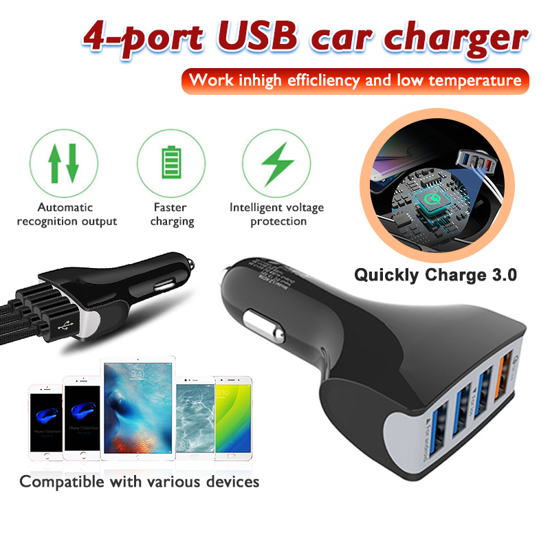 Usb Ports Car Charger Fast Charging Quick Charge Car Charger