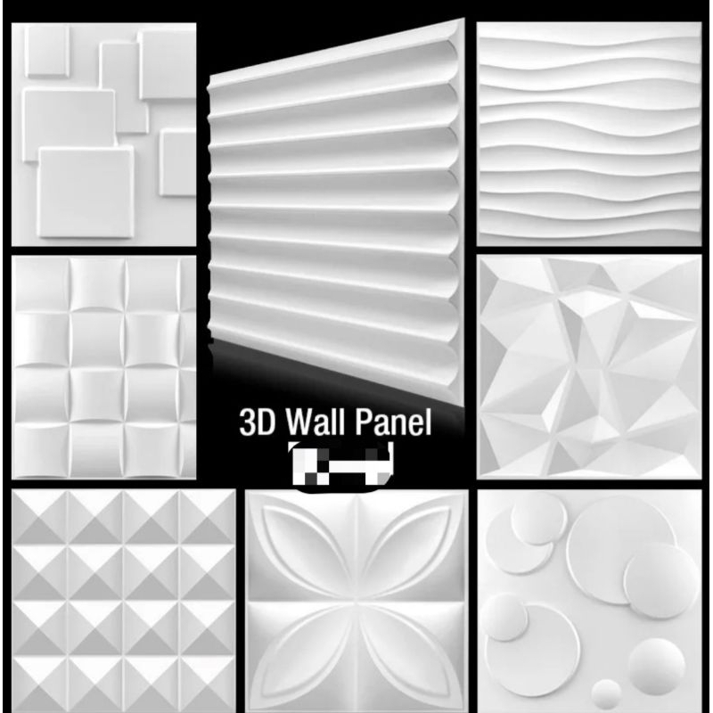 50x50cm White Pvc Wall Panelswall Stone Wall Art Decor Plastic Form 3d Wall Panel Sticker 6645