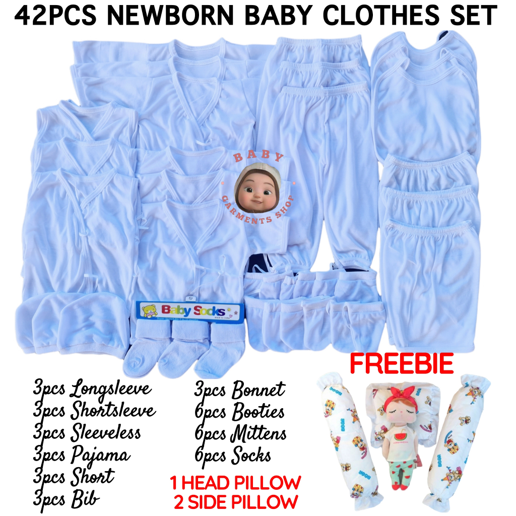 42pcs Newborn Clothes Bundle Baby Set With Free 3in1 Bolster Set ...