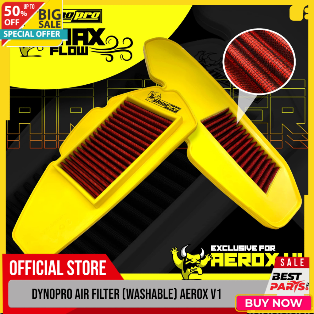 DYNOPRO MAX FLOW Air Filter for AEROX V1 (Washable) High Performance