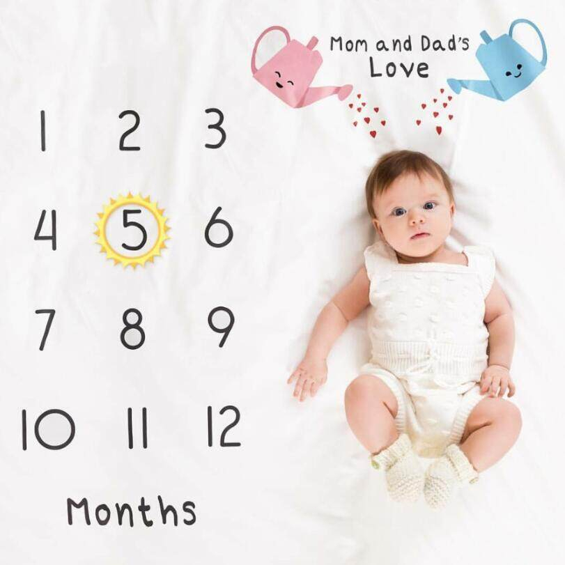 Newborn Baby Monthly Growth Milestone Blanket Photography Props ...