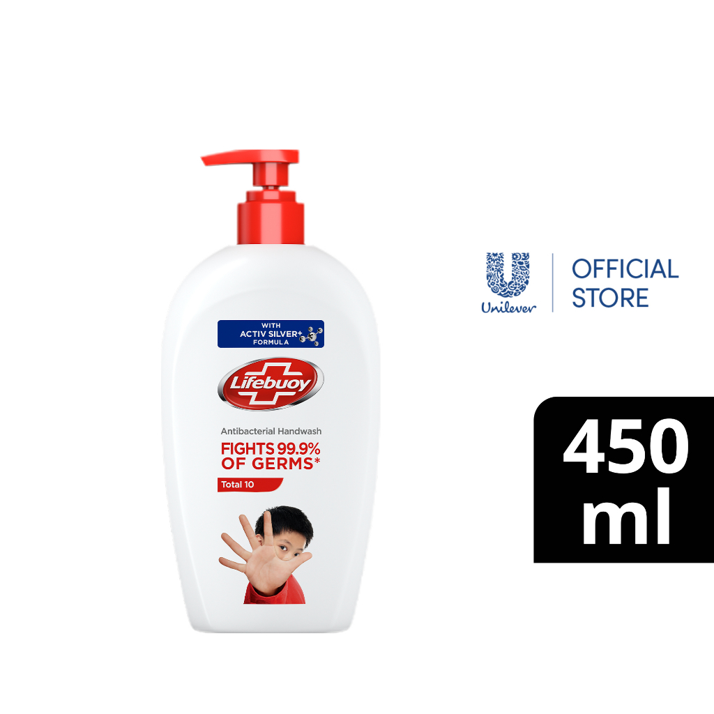Product image Lifebuoy Antibacterial Hand Wash Total 10 450ml
