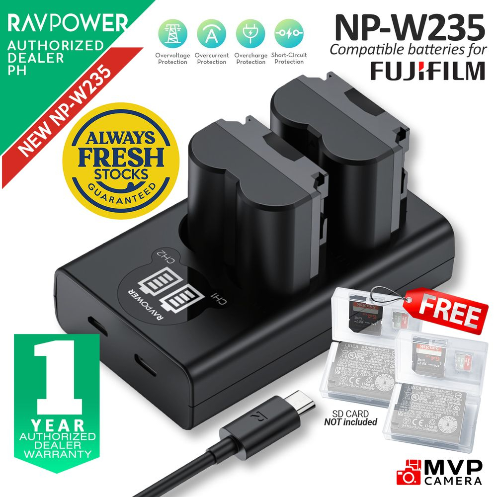 RAVPOWER NP-W235 NPW235 W235 for Fuji Fujifilm GFX 50S 100S XH2S XT4