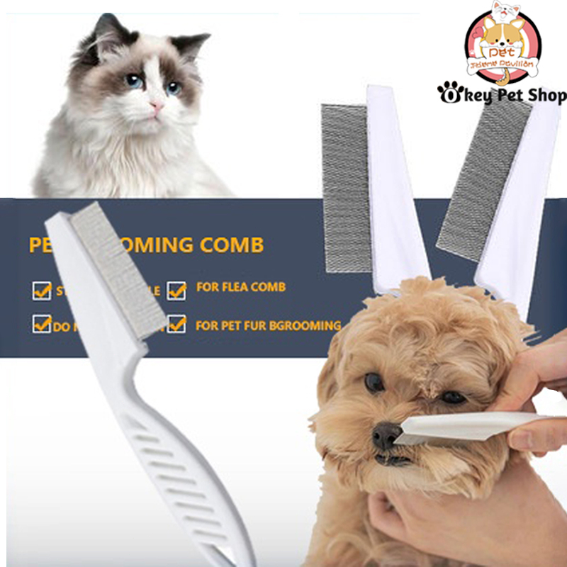 Pet Hair Comb Dog Cat Flea Comb Stainless Steel Needle Comb Cleaning