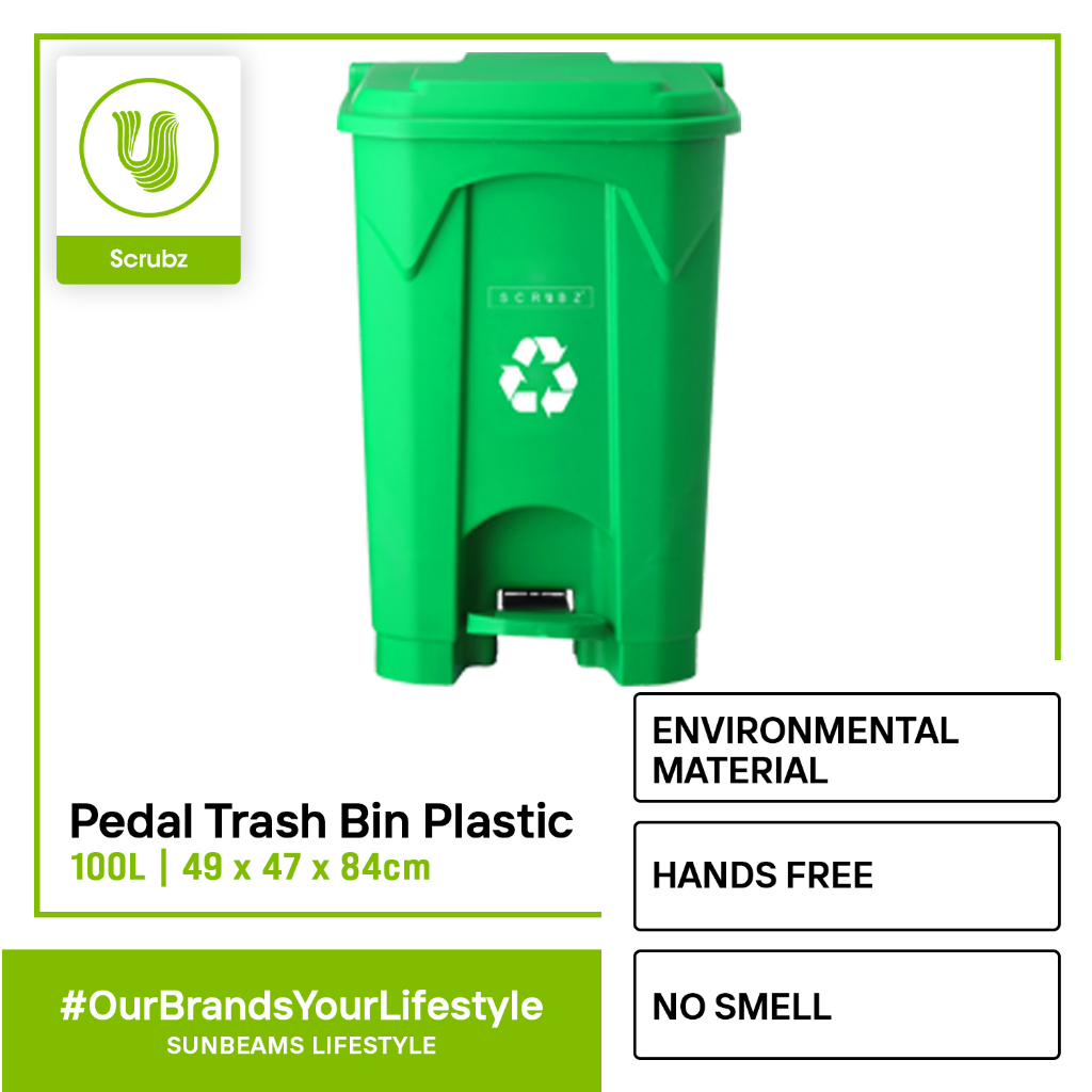 SCRUBZ Pedal Trash Bin Plastic 100 L | Shopee Philippines