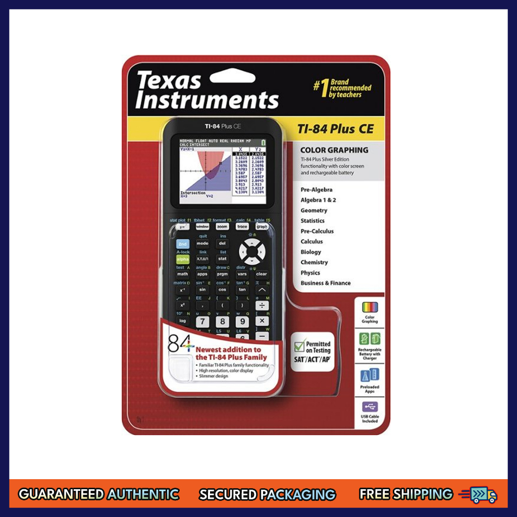 Texas Instruments TI84 Plus CE PYTHON Color Graphing Calculator (Black