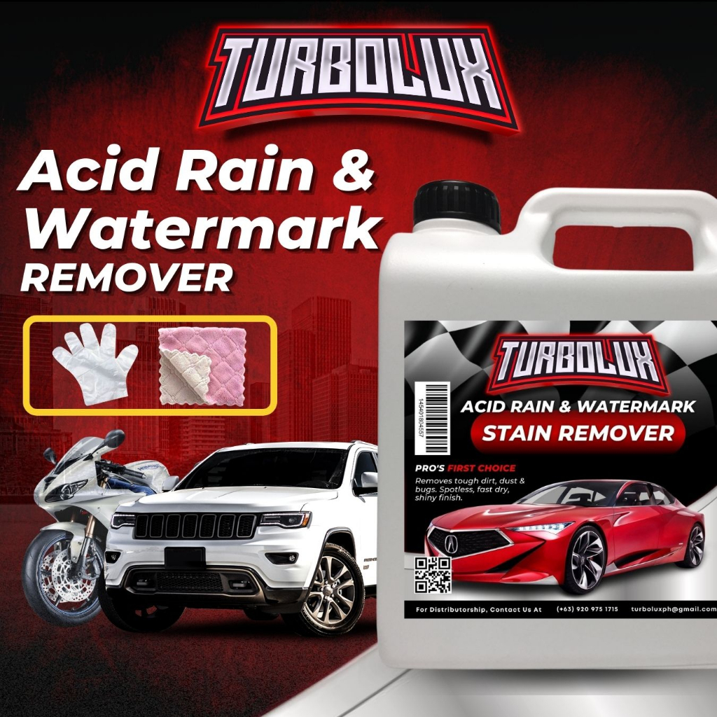 Turbolux Watermark and Acid Rain Stain Remover 1 Liter with FREE Towel