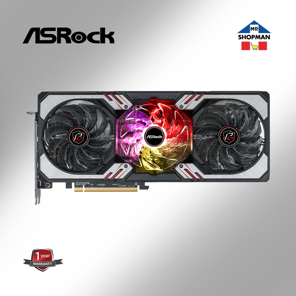 Asrock AMD Radeon RX 6700XT Phantom Gaming D 12Gb OC Video Graphics ...