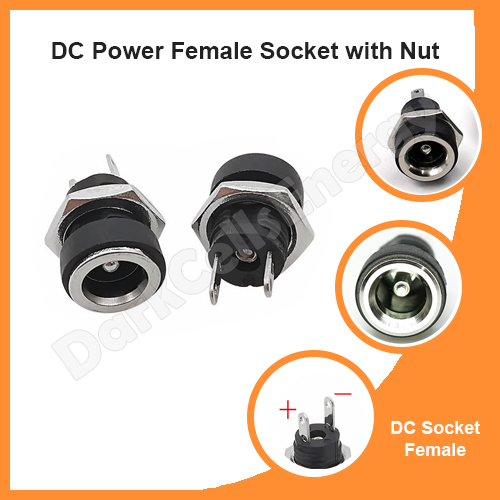 1Pcs DC Power Supply Jack Socket Female Panel Mount Connector 5.5mm x 2 ...