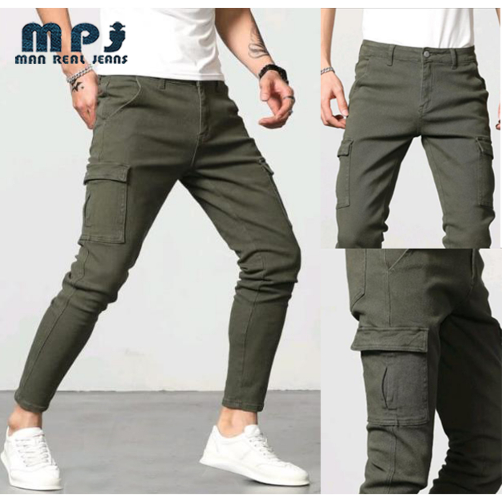 MPJ 6 Pocket Jeans ArmyGreen/Black Pants 2023 New Style | Shopee ...