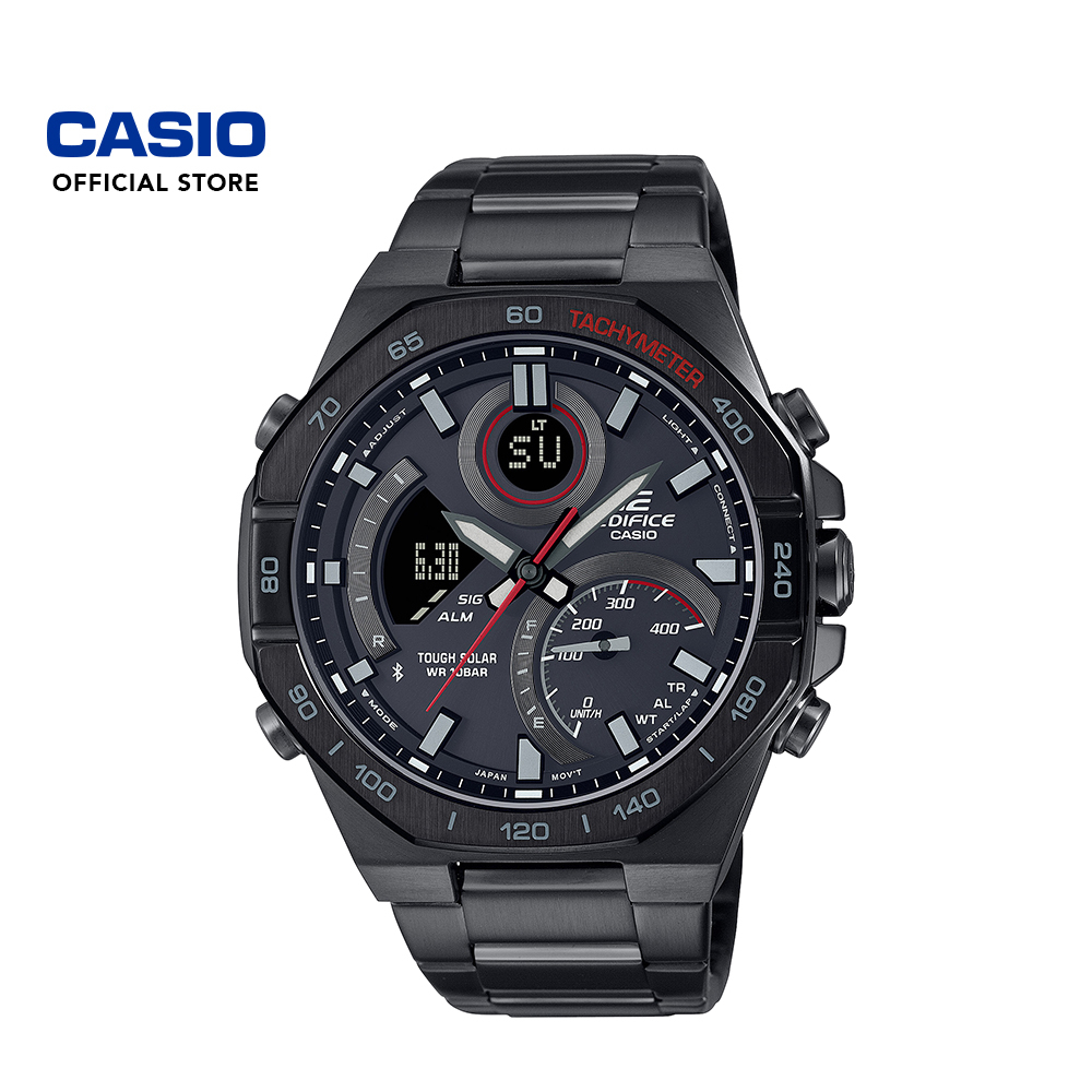 Casio Edifice (ECB950DC1ADF) Black Stainless Steel 100 Meter Bluetooth Solar Tachymeter Watch