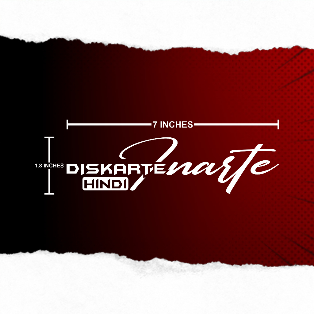 DISKARTE HINDI INARTE decal cutout sticker for car/motorcycle and ...