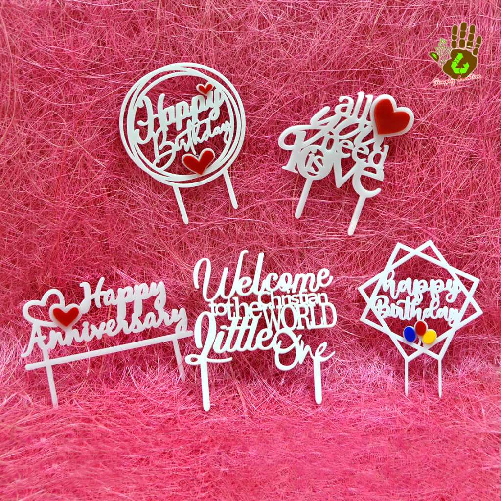 Simply Creative Acrylic Cake Toppers (Party Accessories, Cake Toppers